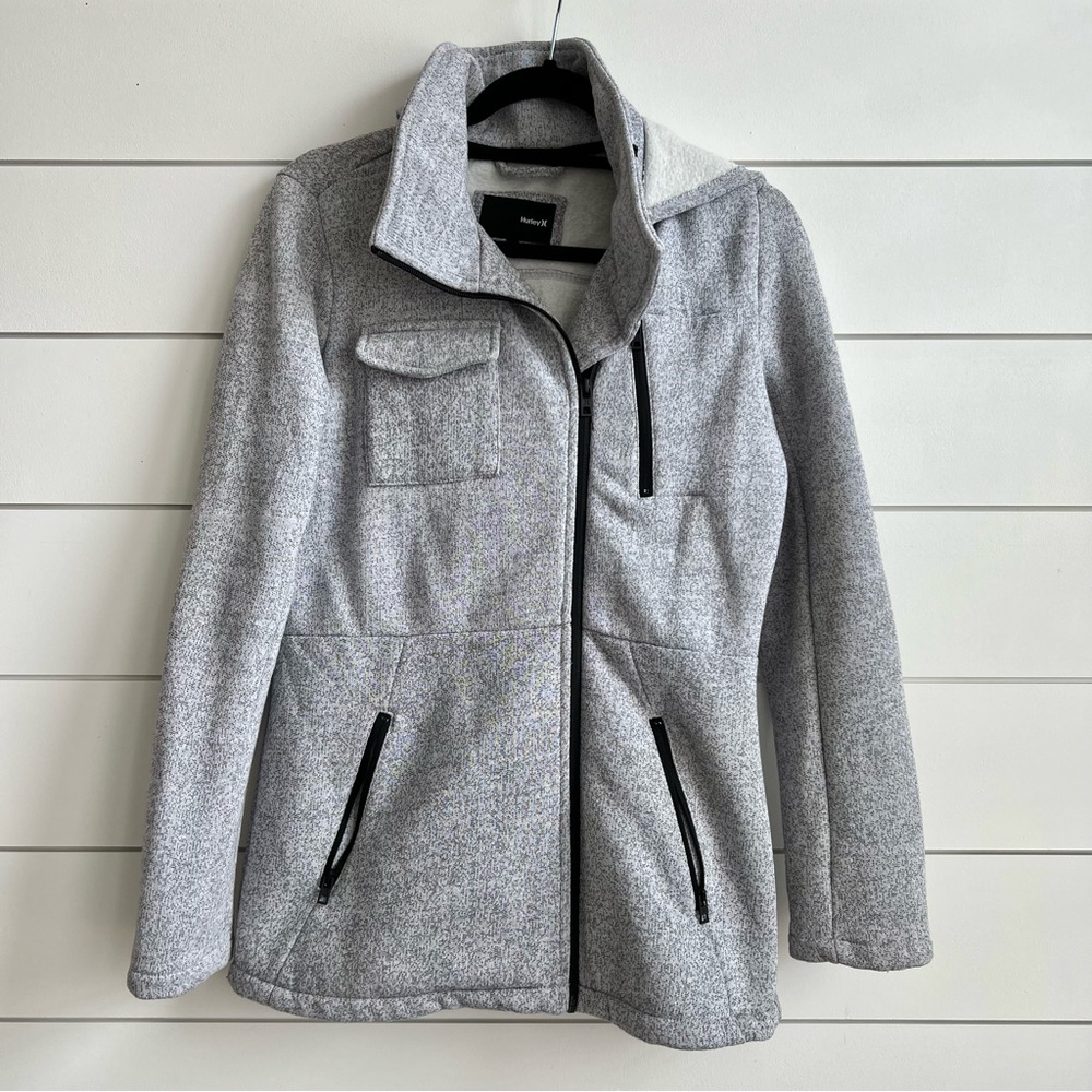 Hurley Gray Peacoat Jacket with Hood